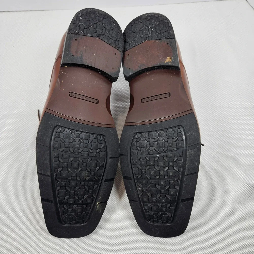 Florsheim Alav Brown Leather Bicycle Toe Derby Shoes Mens 12 D‎ 11256-200